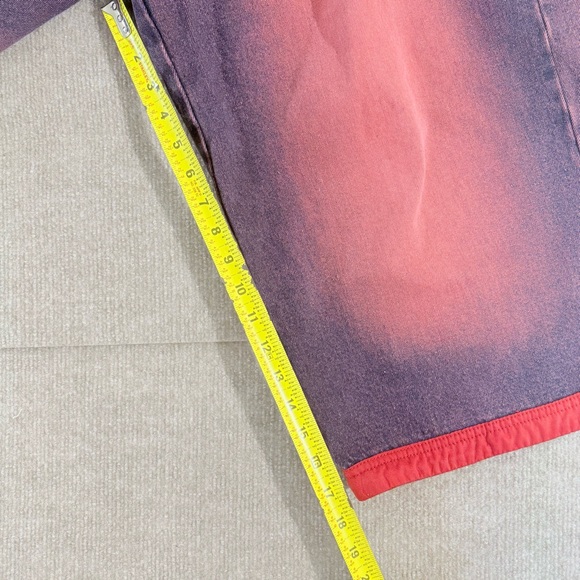 GodBody Denim Red Jean Shorts Men 36x18 Relaxed Wide Leg Baggy Hip Hop Y2K Wide - Picture 6 of 8